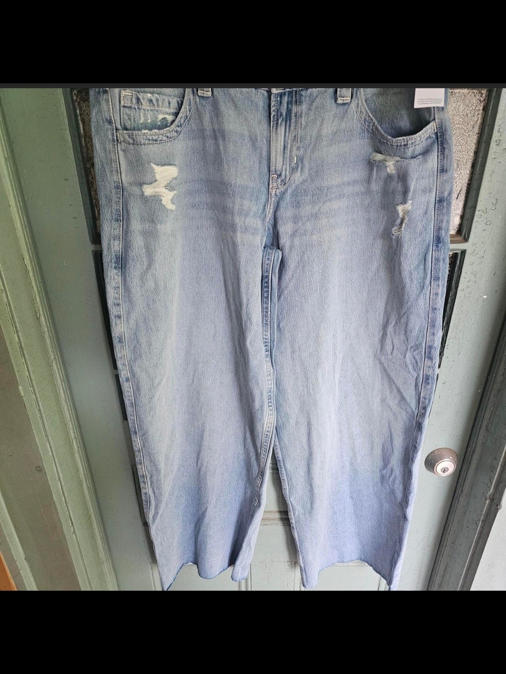 Hollister Super Baggy Wide Leg Light Wash Blue Jeans - Picture 2 of 6